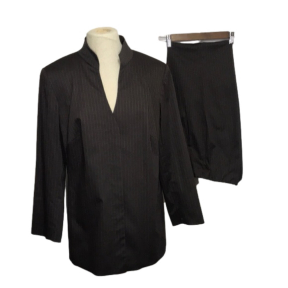 Vintage 80s-90s Elana By Tanner Pinstripe Pantsuit Size 12
